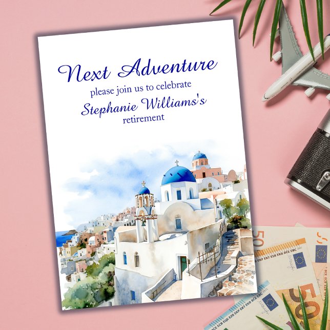 Convites Festa de aposentadoria da ilha de destino Grécia (Criador carregado)