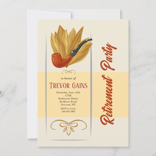 Convites Festa de Aposentadoria de Fumante de Cachimbo (Frente)