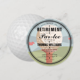 Convites Festa de Aposentadoria de Golfe com Estilo Redonda