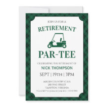 Festa de Aposentadoria de Golfe Xadrez Preto e Ver