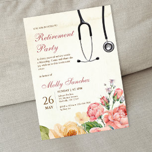 Convites Festa de Aposentadoria de Médico Enfermeira com Es