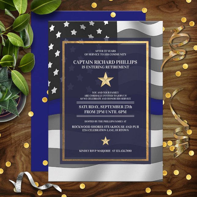 Convites Festa de Aposentadoria de Oficial de Polícia (Criador carregado)