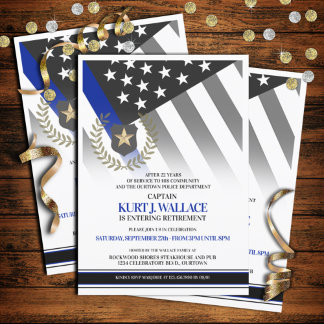 Convites Festa de Aposentadoria de Oficial de Polícia