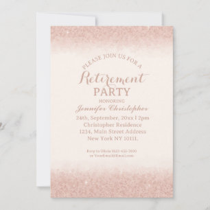 Convites Festa de Aposentadoria em Rose Gold