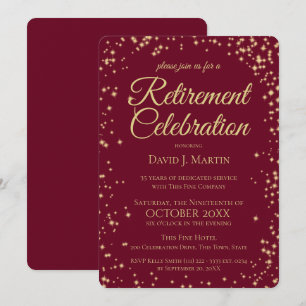 Convites Festa de Aposentadoria Formal Brilho Corporativo