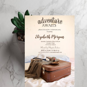 Convites Festa de Aposentadoria Mala Chapéu Batom