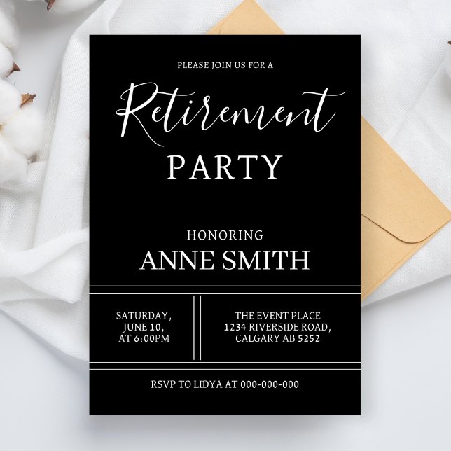 Convites Festa de Aposentadoria Moderna Celebração Simples  (Criador carregado)