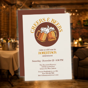 Convites Festa de Aposentadoria Retro Cheers e Beers para H