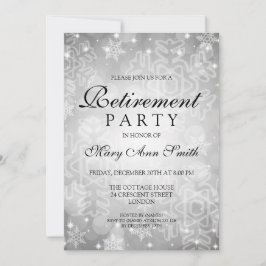 Convites Festa de aposentadoria Silver Winter Bokeights