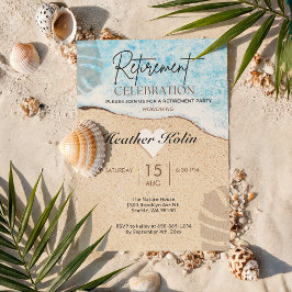 Convites Festa de Aposentadoria Tema Praia Imprimível Onlin