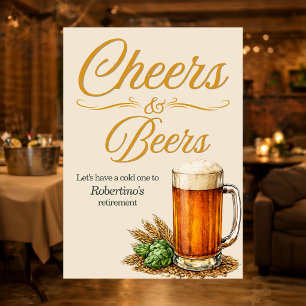 Convites Festa de Aposentadoria Vintage Cheers & Beers para