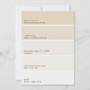 Convites Festa de Aquecimento Beige Paint Chip