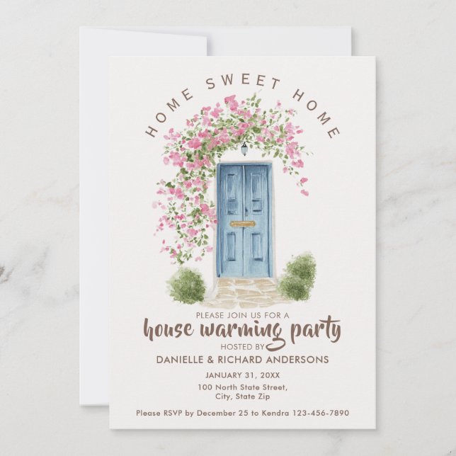 Convites Festa de Aquecimento Casa Bege Marrom Casa Fofa (Frente)