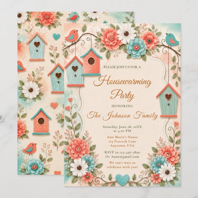 Convites Festa de Aquecimento da Casa Coral Aqua (Frente/Verso)