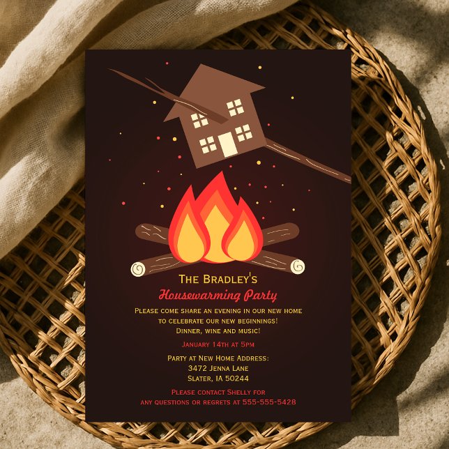 Convites Festa de Aquecimento Doméstico Literal Funny - Mod (Funny Literal Housewarming Party Invitation)