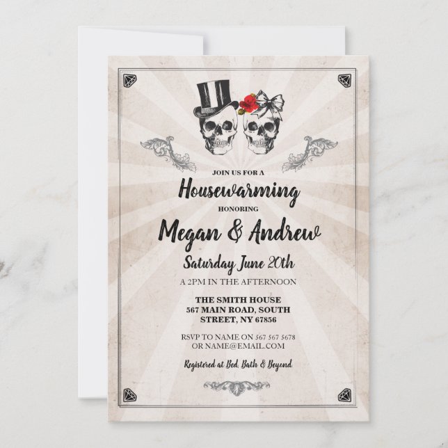 Convites Festa de Aquecimento Doméstico no Halloween Novo C (Frente)