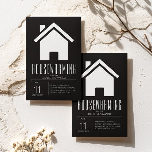 Convites Festa de Aquecimento Simples em Preto e Branco