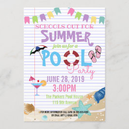 Convites festa de arrecadação de fundos para aula de verão