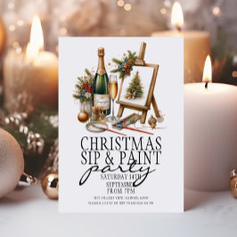 Convites Festa de Arte de Pintura e Sip de Champanhe de Nat