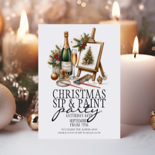 Convites Festa de Arte de Pintura e Sip de Champanhe de Nat