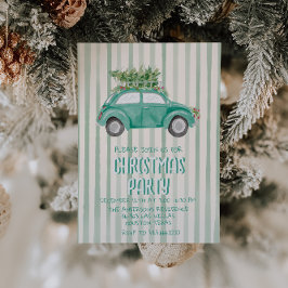 Convites Festa de Árvore de Carro de Natal Desenhada à Mão 