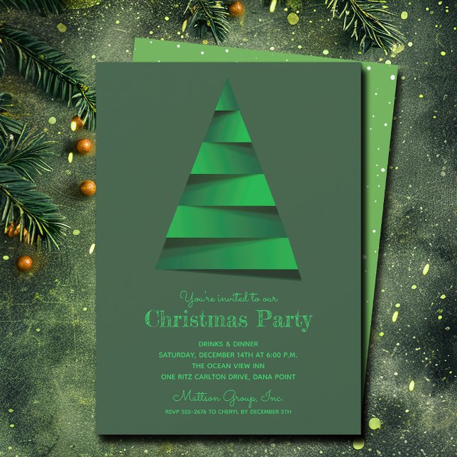 Convites Festa de Árvore de Natal Moderna (Modern Christmas Tree Party Invitations - PRINTED and/or INSTANT DOWNLOAD)