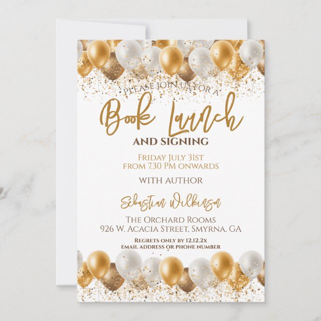 Convites Festa de Assinatura de Lançamento de Livro (Frente)