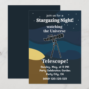 Convites Festa de Astronomia no Céu Noturno com Telescópio