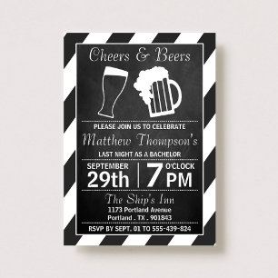 Convites Festa de Bachelor Chalkboard