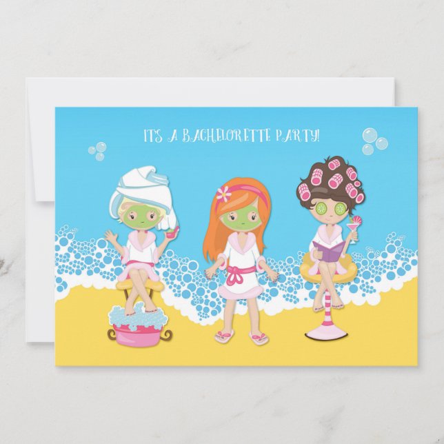 Convites Festa de Bachelorette Spa (Frente)