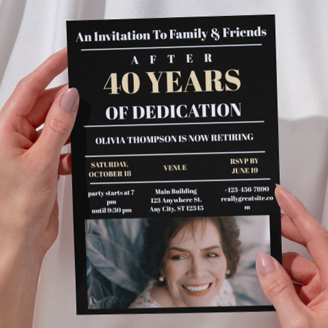 Convites Festa de Baixa Preta de Fotografia Personalizada (Criador carregado)