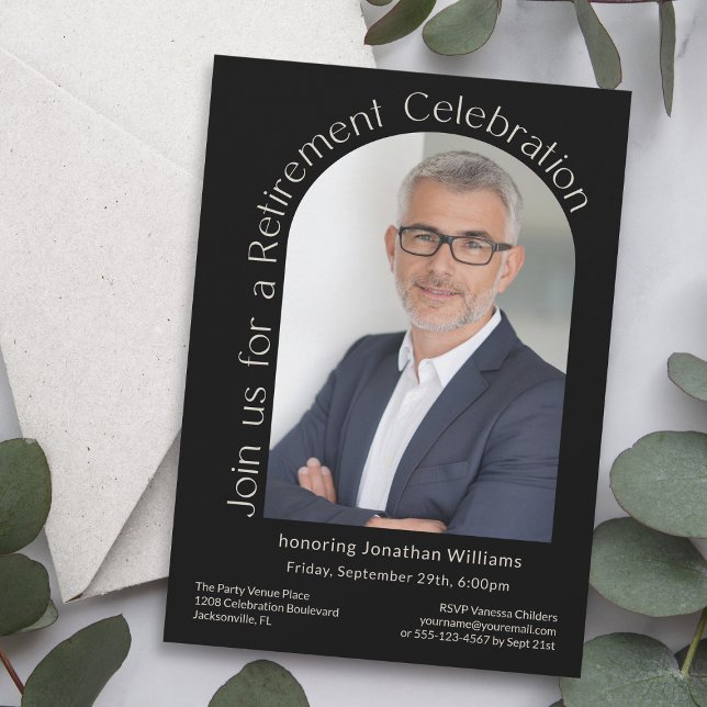 Convites Festa de Baixa Simples de Fotografia em Preto (Available as printed and paperless digital download!)