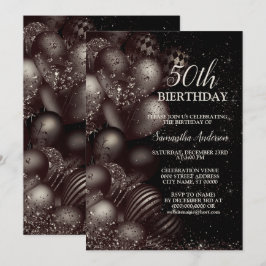 Convites Festa de Balões Negros de Aniversário