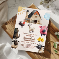 Festa de Barnyard de Animais primeiros aniversario