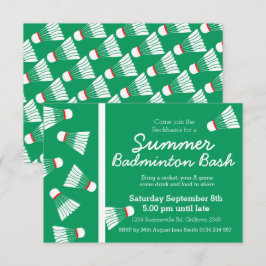 Convites Festa de bastião de badminton de verão convidando