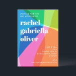 Convites Festa de Bat Mitzvah Colorida Abstrata Arco-íris<br><div class="desc">Este convite moderno de Bat Mitzvah apresenta bloqueio de cores ousadas e tipografia limpa para um estilo de celebração fresco e confiante. A paleta vibrante cria um visual enérgico, mas sofisticado, que parece divertido, contemporâneo e apropriado para a idade. Ideal para famílias que procuram um design moderno de celebração judaica...</div>