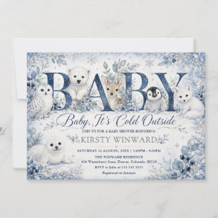 Convites Festa de Bebê de Inverno Baby It's Cold Outside