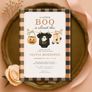 Convites Festa de Bebê Little Boo Clothesline Halloween