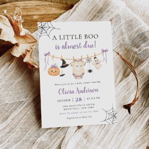Convites Festa de Bebê Little Boo Halloween Ghost Clothesli