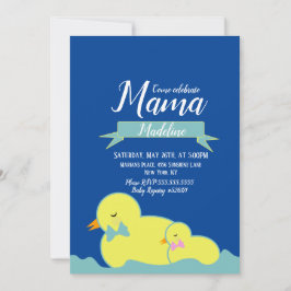 Convites Festa de Bebê Patos Fofos Amarelos Azuis e Rosas