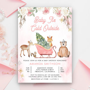 Convites Festa de Bebê Trinegro 'Baby É Frio Lá Fora'
