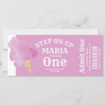 Festa de Bilhete de Aniversário do Cotton Candy Ci