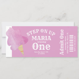 Convites Festa de Bilhete de Aniversário do Cotton Candy Ci