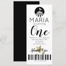 Convites Festa de Bilhete de Primeiro Aniversário do Circo 