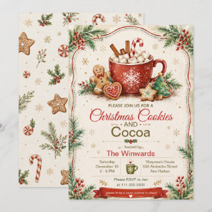 Convites Festa de Biscoitos de Natal e Cacau