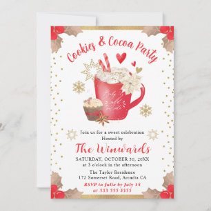 Convites Festa de Biscoitos Vermelhos e Cacau Inverno