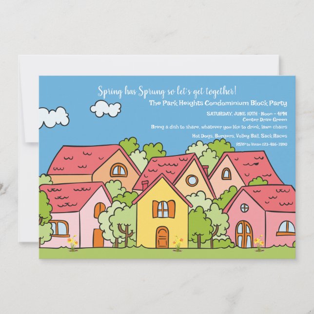 Convites Festa de Bloco de Vizinhança primavera (Frente)