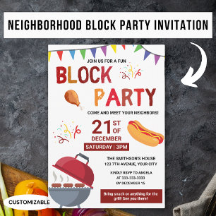 Convites Festa de Bloco Vizinho do Picnic Picnic Snack Snac