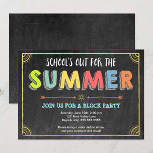 Convites Festa de Bloqueio de Concurso de Verão - Escola F