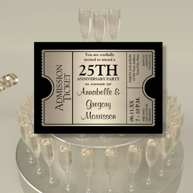 Convites Festa de Bodas de Prata de 25 Anos ao Estilo Silve (Criador carregado)